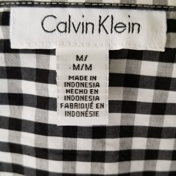 Calvin Klein Bell-Sleeve Gingham Blouse Size M - Picture 11 of 15